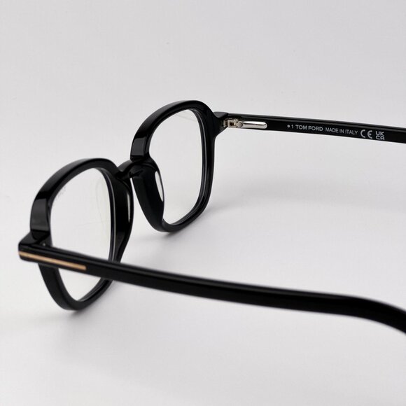 Tom Ford FT5837-B Eyeglasses – Shiny Black Round Square Frame | Model 001 - Picture 7 of 9